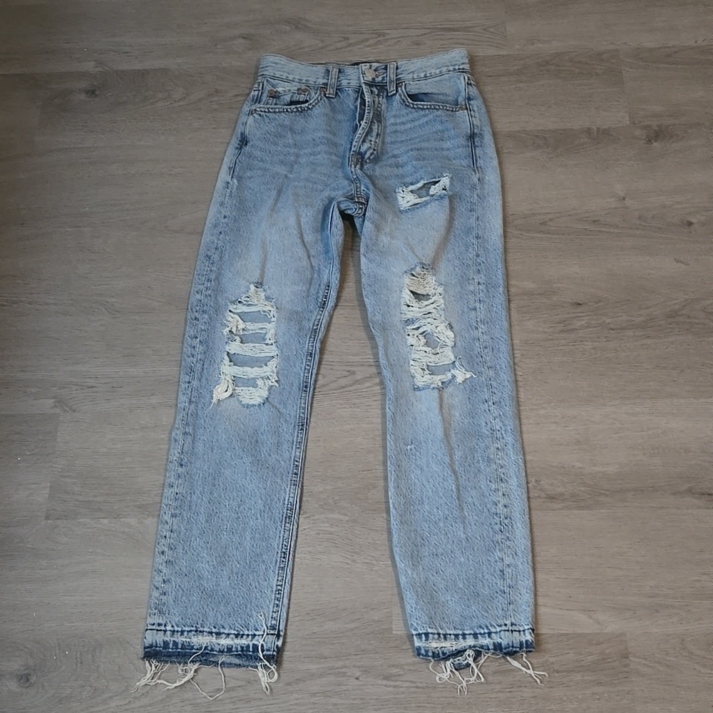 90s Button Fly Super High-Rise Straight Jean